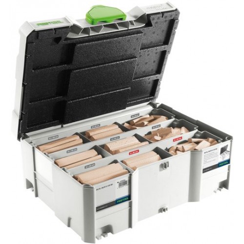 FESTOOL | Sortiment de cepuri ”biscuiti” DOMINO XL din lemn de fag